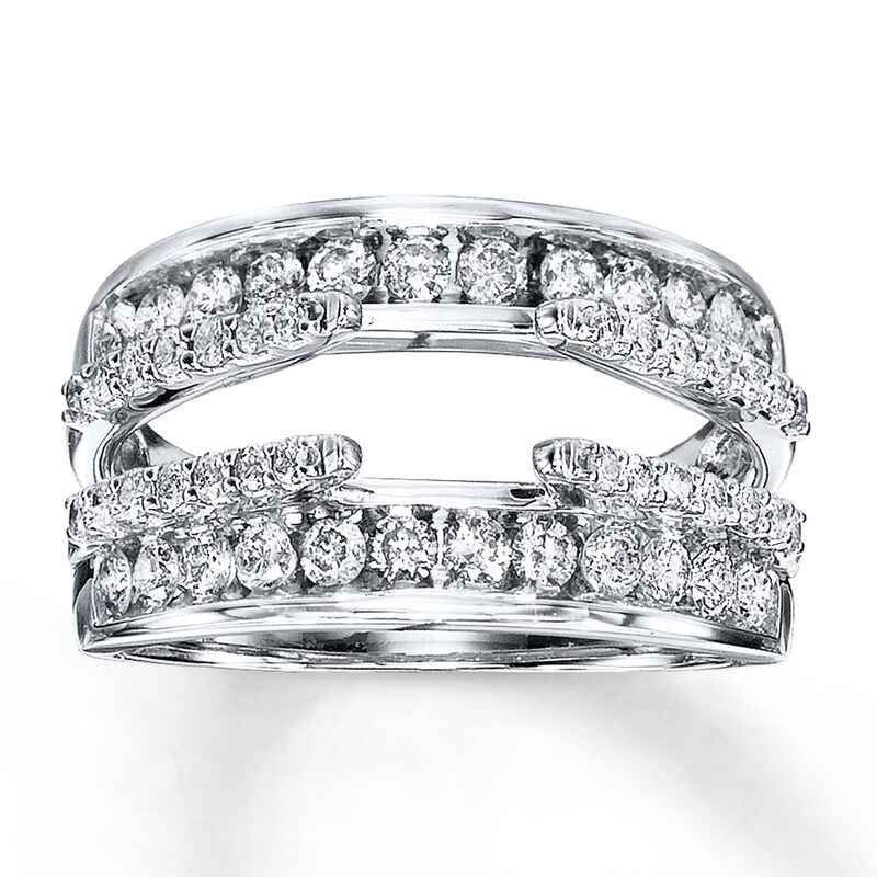 Main Image 1 of Previously Owned Diamond Enhancer Ring 1 ct tw Round-cut 14K White Gold - Size 10