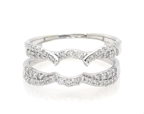 Previously Owned Diamond Wrap Ring 1/2 ct tw Round-cut 14K White Gold Size 7.5