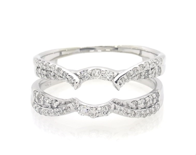 Main Image 1 of Previously Owned Diamond Wrap Ring 1/2 ct tw Round-cut 14K White Gold Size 7.5