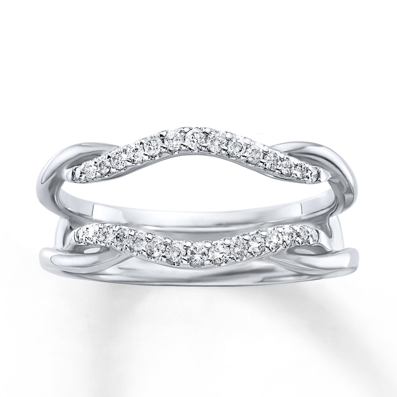 Main Image 1 of Previously Owned Diamond Enhancer Ring 1/5 ct tw Round-cut 14K White Gold - Size 3.75