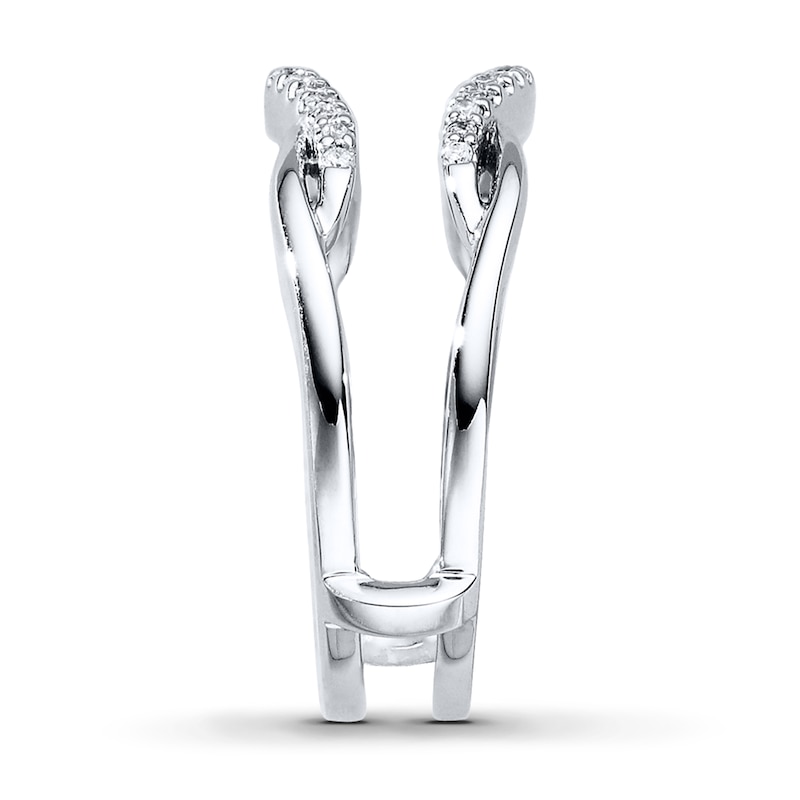 Main Image 3 of Previously Owned Diamond Enhancer Ring 1/5 ct tw Round-cut 14K White Gold - Size 3.75