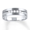 Thumbnail Image 1 of Previously Owned Men's Diamond Band 1/4 ct tw Round-cut 10K White Gold - Size 6.75