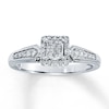 Thumbnail Image 1 of Previously Owned Previously Owned Ring 1/4 ct tw Princess & Round-cut  Diamonds 10K White Gold - Size 4.75