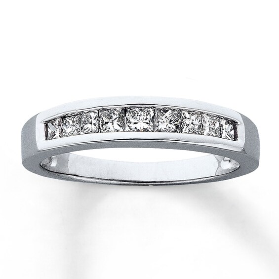 Previously Owned Diamond Wedding Band 1/2 ct tw Princess-cut 14K White Gold Size 9