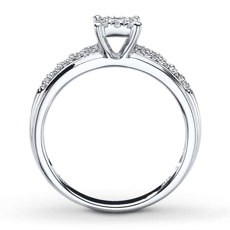 Main Image 2 of Previously Owned Ring 1/4 ct tw Round-cut Diamonds 10K White Gold - Size 4.75