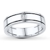 Thumbnail Image 1 of Previously Owned Men's Band 1/15 ct tw Square-cut Diamond 10K White Gold - Size 7