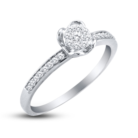 Thumbnail Image 2 of Previously Owned Previously Owned Promise Ring 1/5 ct tw Round-cut 10K White Gold Size 4.25
