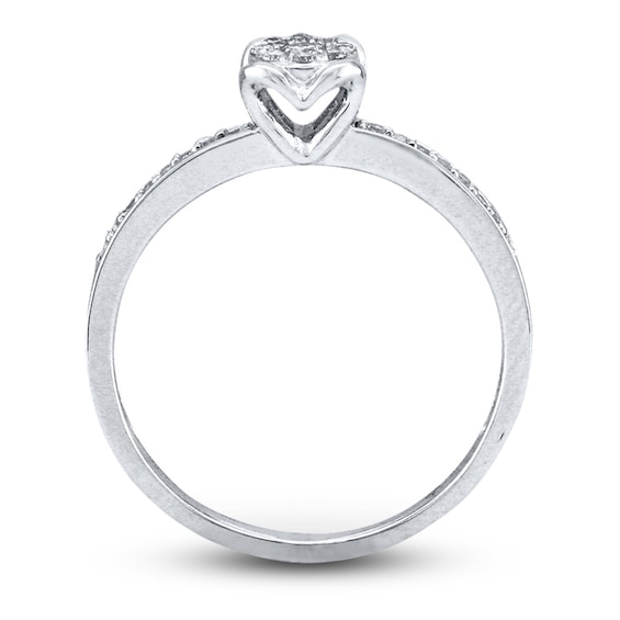 Thumbnail Image 3 of Previously Owned Previously Owned Promise Ring 1/5 ct tw Round-cut 10K White Gold Size 4.25