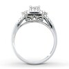 Thumbnail Image 2 of Previously Owned Diamond Engagement Ring 1/3 ct tw Princess & Round-cut  10K White Gold - Size 4.25