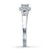 Thumbnail Image 3 of Previously Owned Diamond Engagement Ring 1/3 ct tw Princess & Round-cut  10K White Gold - Size 4.25