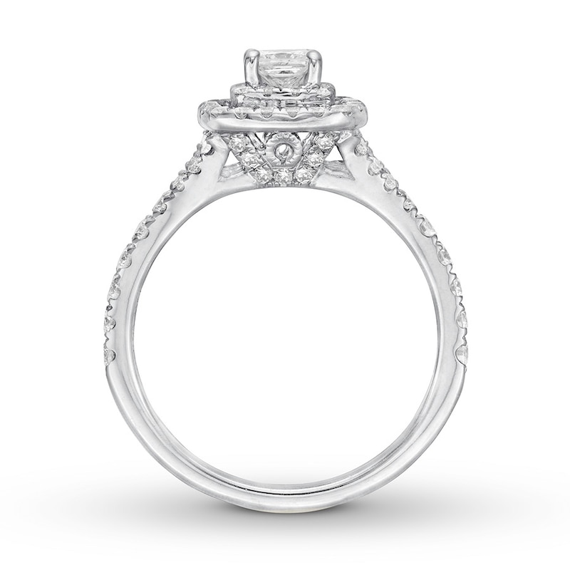 Main Image 2 of Previously Owned Neil Lane Diamond Engagement Ring 1 ct tw Princess & Round-cut 14K White Gold - Size 5.25