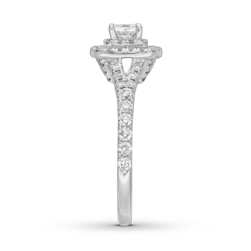 Main Image 3 of Previously Owned Neil Lane Diamond Engagement Ring 1 ct tw Princess & Round-cut 14K White Gold - Size 5.25