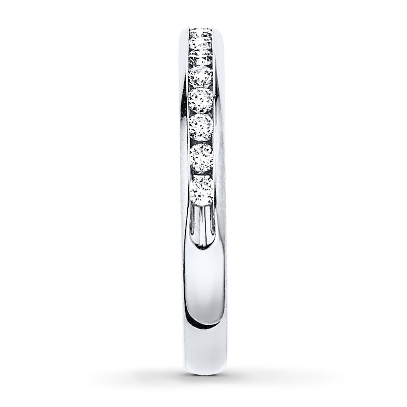 Main Image 3 of Previously Owned Previously Owned Diamond Band 1/4 ct tw Round-cut 10K White Gold Size 4.75