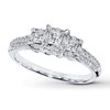 Thumbnail Image 0 of Previously Owned Diamond Engagement Ring 1/2 ct tw Princess & Round-cut 10K White Gold - Size 5