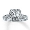 Thumbnail Image 1 of Previously Owned Diamond Engagement Ring 1 ct tw Princess & Round-cut 14K White Gold - Size 4.25