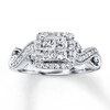 Thumbnail Image 1 of Previously Owned Diamond Engagement Ring 5/8 ct tw Princess & Round-cut 14K White Gold - Size 10