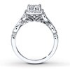 Thumbnail Image 2 of Previously Owned Diamond Engagement Ring 5/8 ct tw Princess & Round-cut 14K White Gold - Size 10