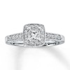 Thumbnail Image 1 of Previously Owned Diamond Engagement Ring 1/2 ct tw Princess & Round-cut 14K White Gold Size 9.5