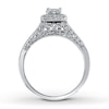 Thumbnail Image 2 of Previously Owned Diamond Engagement Ring 1/2 ct tw Princess & Round-cut 14K White Gold Size 9.5