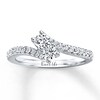 Thumbnail Image 1 of Previously Owned Ever Us Two-Stone Anniversary Ring 1/2 ct tw Round-cut Diamonds 14K White Gold - Size 8.5