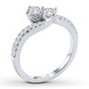 Thumbnail Image 2 of Previously Owned Ever Us Two-Stone Anniversary Ring 1/2 ct tw Round-cut Diamonds 14K White Gold - Size 8.5