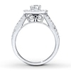 Thumbnail Image 2 of Previously Owned Sapphire Engagement Ring 7/8 ct tw Round-cut Diamonds 14K White Gold - Size 11