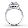 Thumbnail Image 2 of Previously Owned Engagement Ring 1 ct tw Princess & Round-cut Diamonds 14K White Gold - Size 4.5