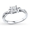 Thumbnail Image 1 of Previously Owned Diamond Promise Ring 3/8 ct tw Princess & Round-cut 10K White Gold - Size 9.5