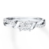 Thumbnail Image 4 of Previously Owned Diamond Promise Ring 3/8 ct tw Princess & Round-cut 10K White Gold - Size 9.5
