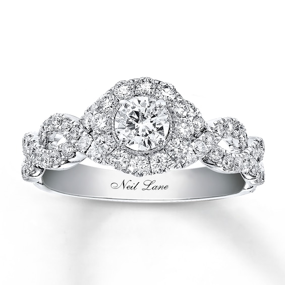 Previously Owned Neil Lane Engagement Ring 1 ct tw Round-cut Diamonds 14K White Gold Size 8.25