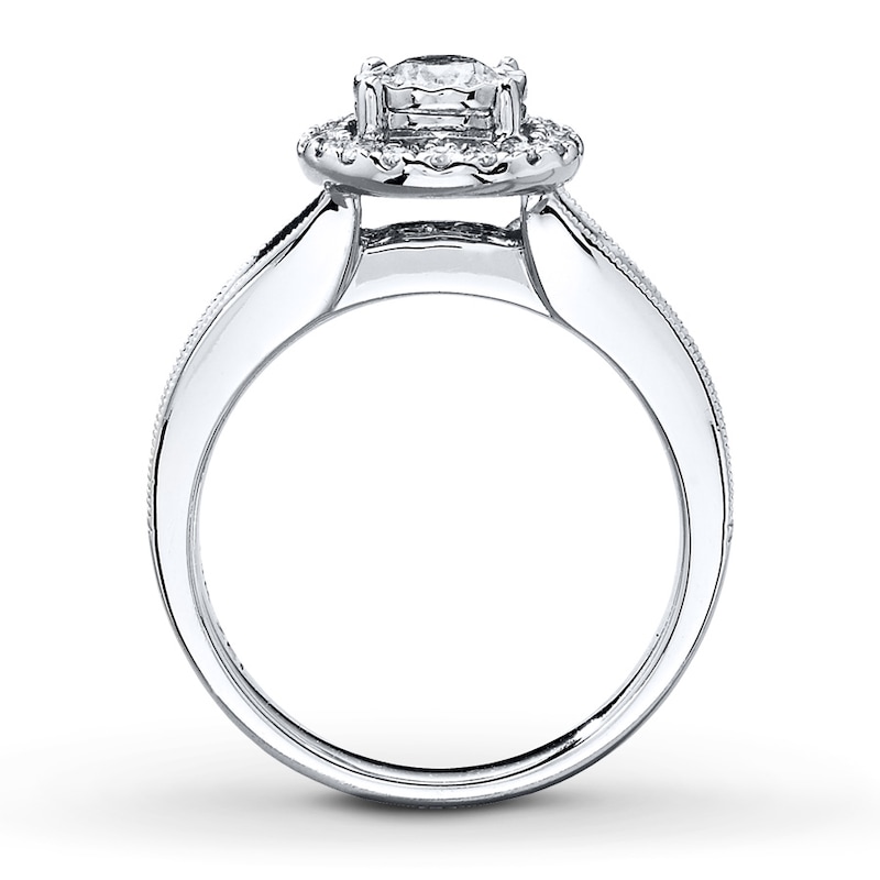 Main Image 2 of Previously Owned Diamond Engagement Ring 1 ct tw Round-cut 14K White Gold - Size 9.25