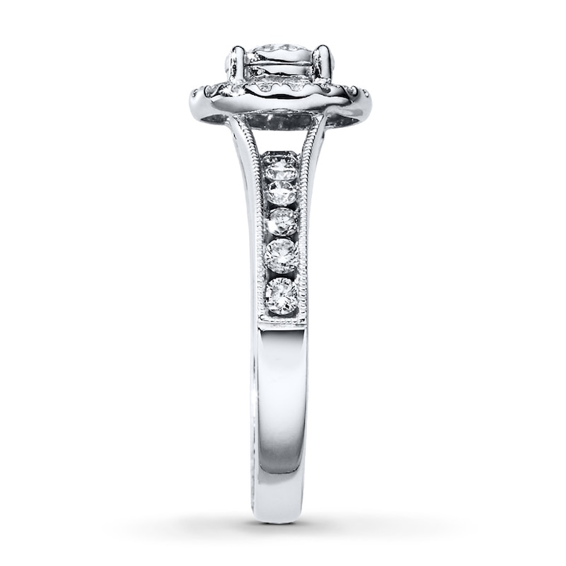 Main Image 3 of Previously Owned Diamond Engagement Ring 1 ct tw Round-cut 14K White Gold - Size 9.25