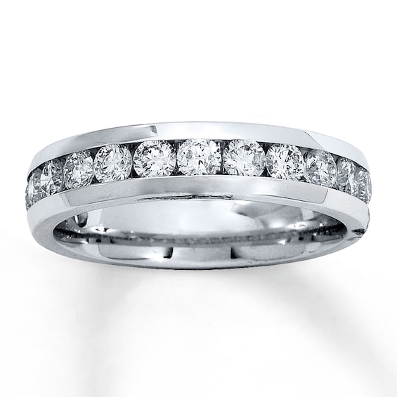 Previously Owned Diamond Anniversary Ring 1 ct tw Round-cut 14K White Gold Size 5.5