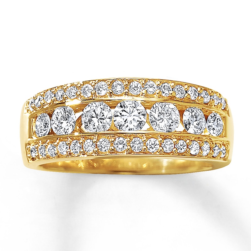 Previously Owned Diamond Anniversary Ring 1 ct tw Round-cut 14K Yellow Gold - Size 9.75