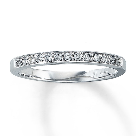 Previously Owned Diamond Anniversary Band 1/8 ct tw Round-cut 14K White Gold Size 3.5