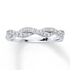 Thumbnail Image 1 of Previously Owned Diamond Anniversary Ring 1/6 ct tw Round-cut 10K White Gold Size 5.25
