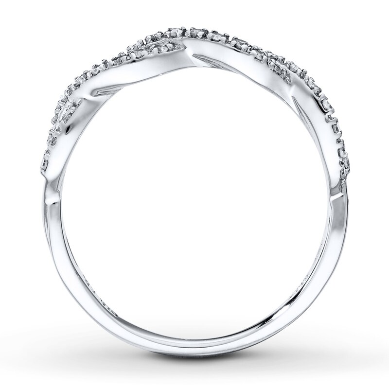 Main Image 2 of Previously Owned Diamond Anniversary Ring 1/6 ct tw Round-cut 10K White Gold Size 5.25