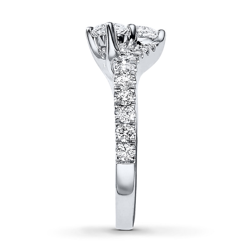 Previously Owned Ever Us Two-Stone Anniversary Ring 1-1/2 ct tw Round-cut Diamonds 14K White Gold - Size 10.5