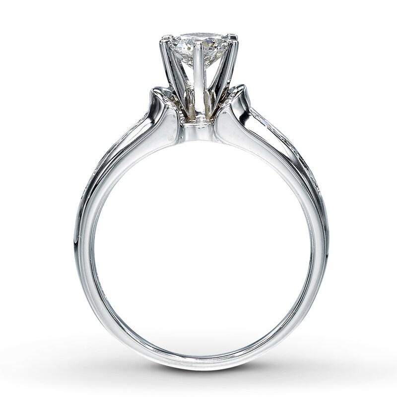 Main Image 2 of Previously Owned Diamond Engagement Ring 1 ct tw Round-cut 14K White Gold - Size 4