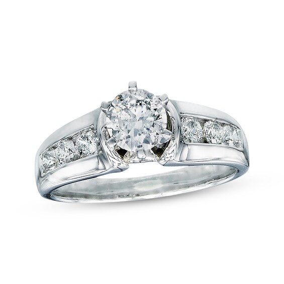 Previously Owned Diamond Engagement Ring 1 ct tw Round-cut 14K White Gold Size