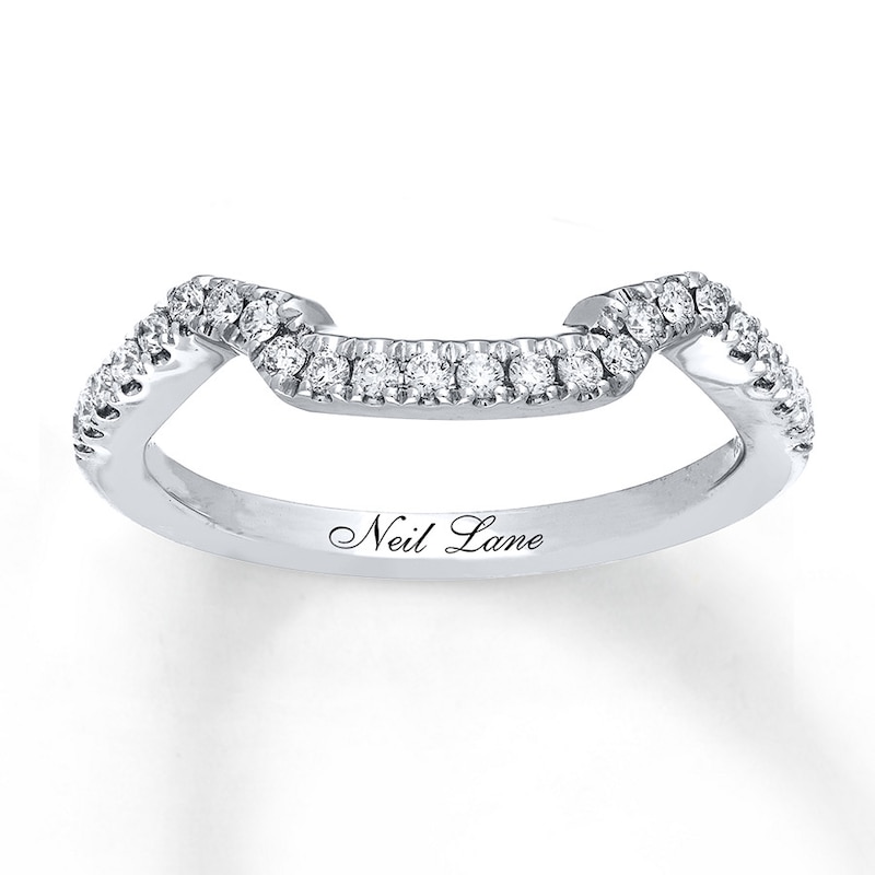 Main Image 1 of Previously Owned Neil Lane Wedding Band 1/4 ct tw Round-cut Diamonds 14K White Gold - Size 12.5