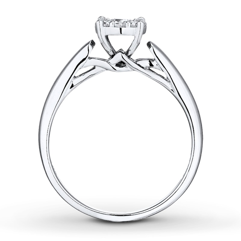 Main Image 2 of Previously Owned Diamond Engagement Ring 1/4 ct tw Round-cut 10K White Gold Size 4.5