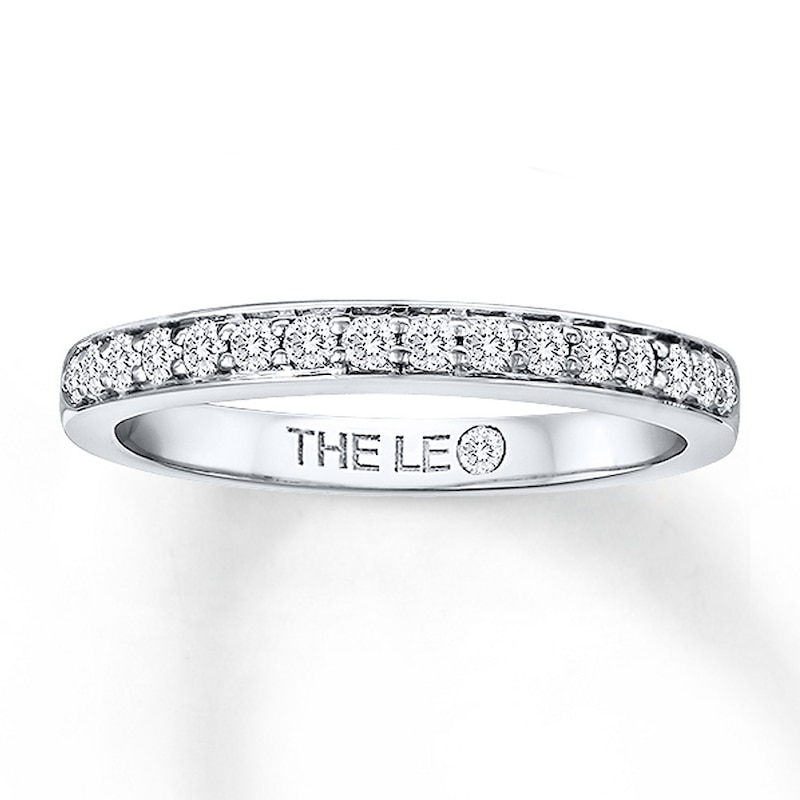 Previously Owned THE LEO Wedding Band 1/4 ct tw Round-cut Diamonds 14K White Gold - Size 6.75