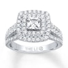 Thumbnail Image 0 of Previously Owned THE LEO Engagement Ring 1-1/4 ct tw Princess & Round-cut Diamonds 14K White Gold - Size 4