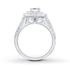 Thumbnail Image 2 of Previously Owned THE LEO Engagement Ring 1-1/4 ct tw Princess & Round-cut Diamonds 14K White Gold - Size 4