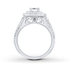 Thumbnail Image 1 of Previously Owned THE LEO Engagement Ring 1-1/4 ct tw Princess & Round-cut Diamonds 14K White Gold - Size 4