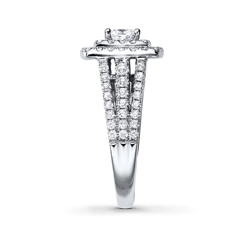 Previously Owned THE LEO Engagement Ring 1-1/4 ct tw Princess & Round-cut Diamonds 14K White Gold - Size 4