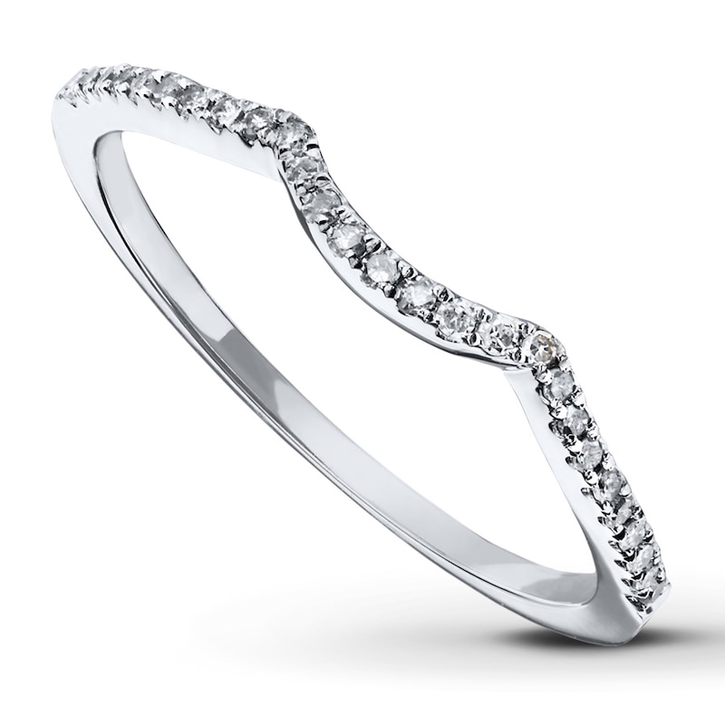 Main Image 1 of Previously Owned Diamond Wedding Band 1/15 ct tw Round-cut 14K White Gold