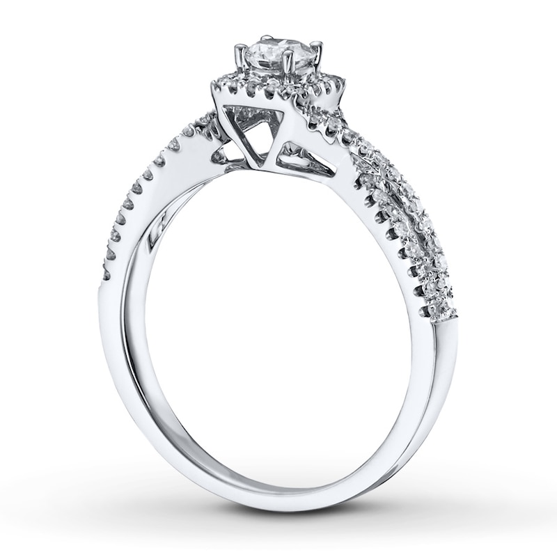 Main Image 2 of Previously Owned Diamond Engagement Ring 3/8 ct tw Round-cut 14K White Gold