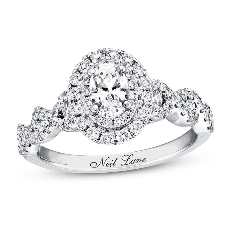 Main Image 1 of Previously Owned Neil Lane Bridal Diamond Ring 1-1/6 ct tw Oval & Round-cut 14K White Gold